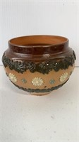 Antique Royal Doulton pottery jar, with a Thistle