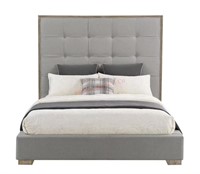 Abbyson king grey upholstered bed