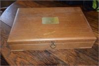 Empty Wooden Silverware Box, Measures: 17"W x