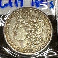 1881 - S Morgan Silver $ Coin