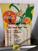 1964 ALTHOFF FOOTBALL SCHEDULE CARDBOARD SIGN -