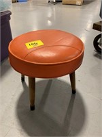 LEATHER BASEBALL MID CENTURY STOOL