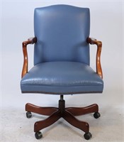 Blue Leather Office Chair