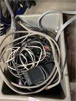 Box of cords, wires, and more