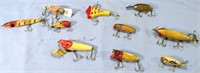 10-ANTIQUE WOOD FISHING LURES