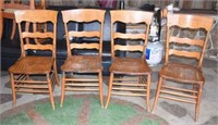 4 oak antique chairs