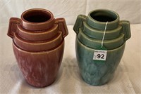 2 pcs. Art Deco Brush McCoy Art Pottery Vases