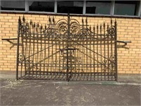 PAIR OF VICTORIAN STYLE SOLID STEEL GATES