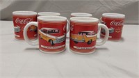 6pc Coca Cola 1957 Salesman's car mug set