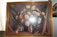 ENLARGED STILL LIFE - FLORAL PRINT FRAMED - 34" X