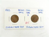 Indian Head Coins - 1883 and 1886 Type 2