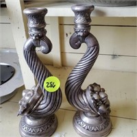 HEAVY PAIR OF CANDLE STICKS