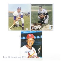 Musial Berra Santo Signed MLB Photos (PSA/JSA)