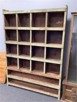 Primitive Green Wood Cabinet  NOT SHIPPABLE