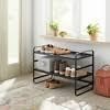 2 Tier Shoe Rack Black Metal Mesh - Brightroom