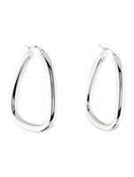 Minimalist 14k Gold Oval Hoops Earrings