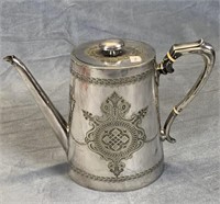 C 1880 Silver Plate Coffee Pot