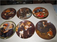 6 Norman Rockwll Plates