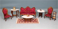 10pc. Victorian Dollhouse Parlor Furniture Set