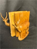 African Wood Carved Bookends