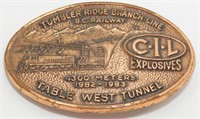 Vintage Copper? BC Railroad Belt Buckle - CIL
