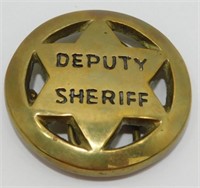Vintage Deputy Sheriff Solid Brass Belt Buckle