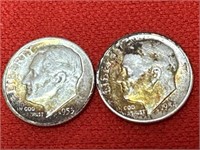 1953-S & 1954-S Roosevelt Silver Dimes