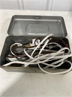 Electric cords in metal box