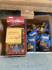 HOT WHEELS CARS, MISC TOYS, CEREAL BOXES,