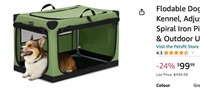 Flodable Dog Crate, Indoor Dog Kennel, Adjustable