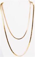 Jewelry Lot of Two 14k Yellow Gold Chain Necklaces