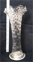 11in clear glass swung vase