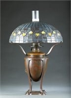 Tiffany Studios "Tyler" bronze lamp.