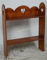 Solid Wood Heart Design 2 Tier Shelf