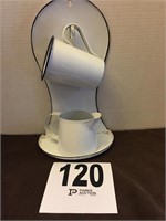 Coffee Mug & Creamer Wall Mounted 12”T