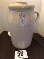 16”T 4 Gallon Indian Head Crock Churn with Two