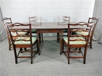 Vintage Gate Leg Dining Table And Six Chairs