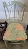 EARLY PRESSED BACK PAINTED CHAIR