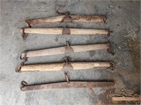 5 Primitive Wooden and Metal Single Trees