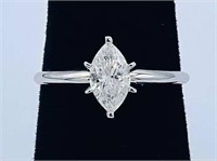 Certified 14K W Gold 0.70 cts Natural Diamond Ring