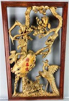 Antique Chinese Gilt Wood Open-Work Carving