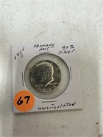 1964D Kennedy Half Dollar 90% Silver Unc
