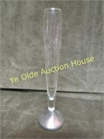Crystal Glass Pewter Base Bud Vase