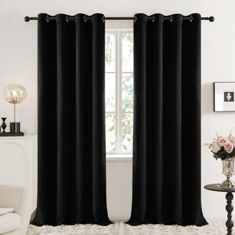 Deconovo Blackout Curtains 2 Panels, Black