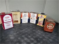 OLDER TIN POWDER CANS, LEATHER PRESERVER