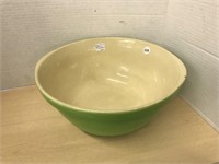 Large Green Pottery Mixing Bowl