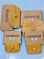 4 LONGABERGER BASKET LIDS