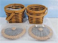 (2) CRAWFORD BARN RAISING LONGABERGER BASKETS W/