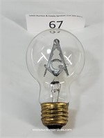 Masonic Glow Light Bulb - Tested - Works