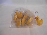 Set of 10 Yellow Duck Shower Curtain Holders New